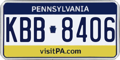 PA license plate KBB8406