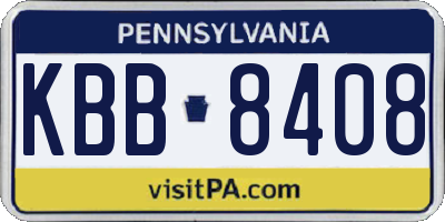 PA license plate KBB8408