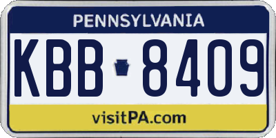 PA license plate KBB8409