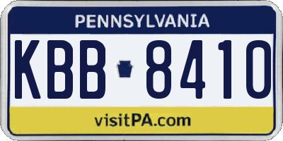 PA license plate KBB8410