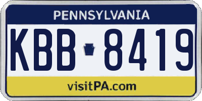 PA license plate KBB8419