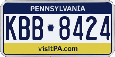 PA license plate KBB8424