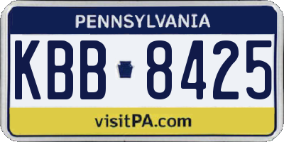 PA license plate KBB8425