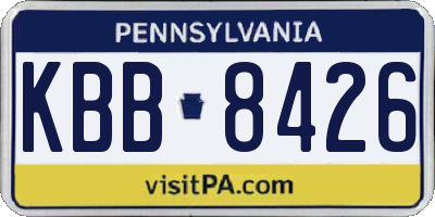 PA license plate KBB8426