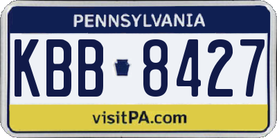 PA license plate KBB8427