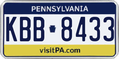 PA license plate KBB8433