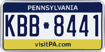 PA license plate KBB8441