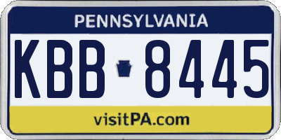 PA license plate KBB8445