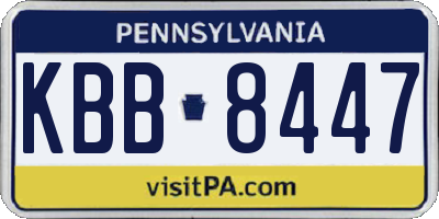 PA license plate KBB8447