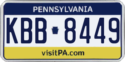 PA license plate KBB8449