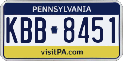 PA license plate KBB8451