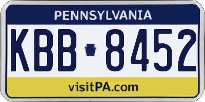 PA license plate KBB8452