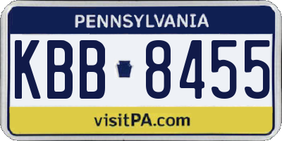 PA license plate KBB8455