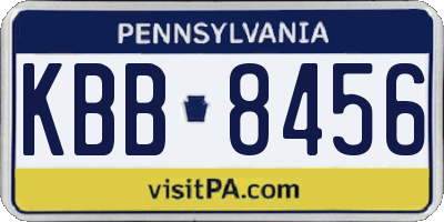 PA license plate KBB8456