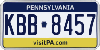PA license plate KBB8457