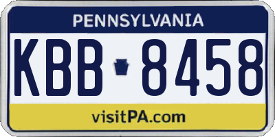 PA license plate KBB8458