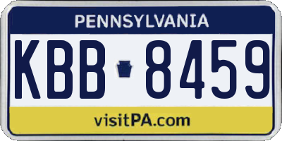 PA license plate KBB8459