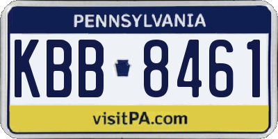 PA license plate KBB8461