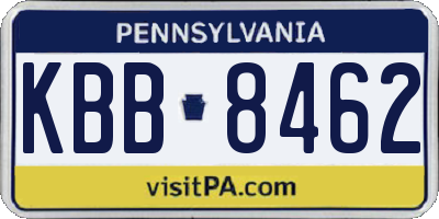 PA license plate KBB8462
