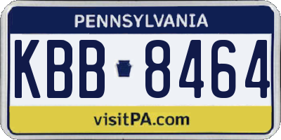 PA license plate KBB8464