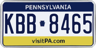 PA license plate KBB8465