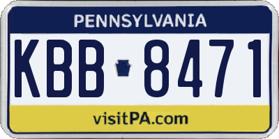 PA license plate KBB8471