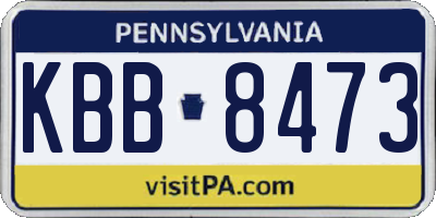 PA license plate KBB8473