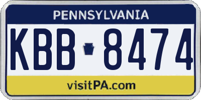 PA license plate KBB8474
