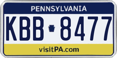 PA license plate KBB8477