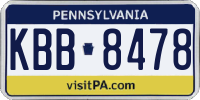 PA license plate KBB8478