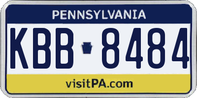PA license plate KBB8484