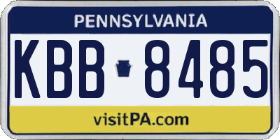 PA license plate KBB8485