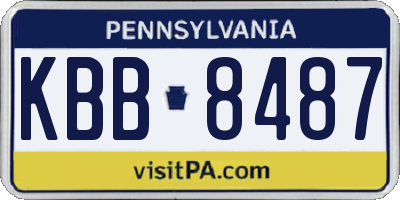 PA license plate KBB8487