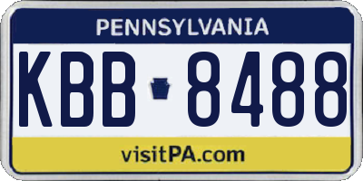 PA license plate KBB8488