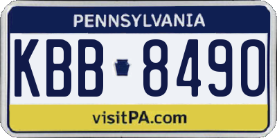 PA license plate KBB8490