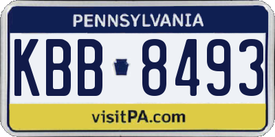 PA license plate KBB8493