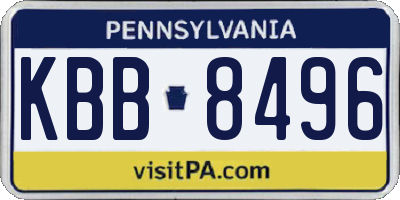 PA license plate KBB8496