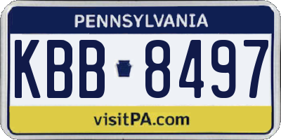 PA license plate KBB8497