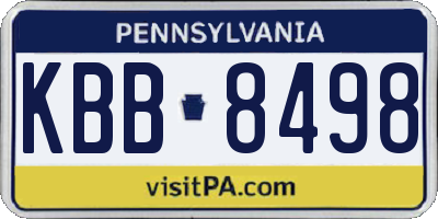 PA license plate KBB8498