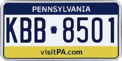 PA license plate KBB8501
