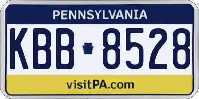 PA license plate KBB8528