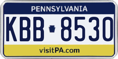 PA license plate KBB8530