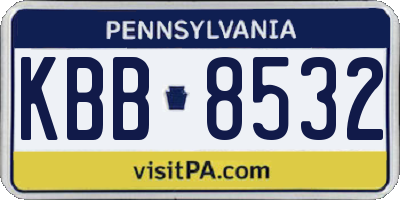 PA license plate KBB8532