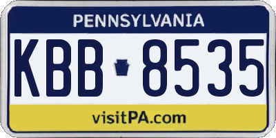 PA license plate KBB8535