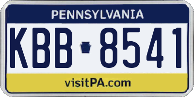 PA license plate KBB8541