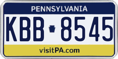 PA license plate KBB8545