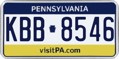 PA license plate KBB8546