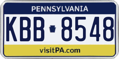 PA license plate KBB8548