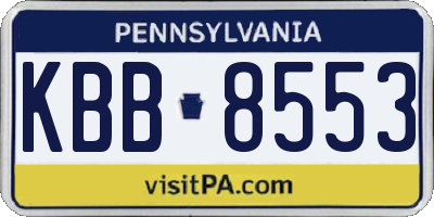 PA license plate KBB8553