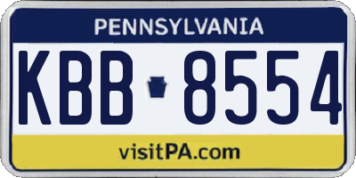 PA license plate KBB8554